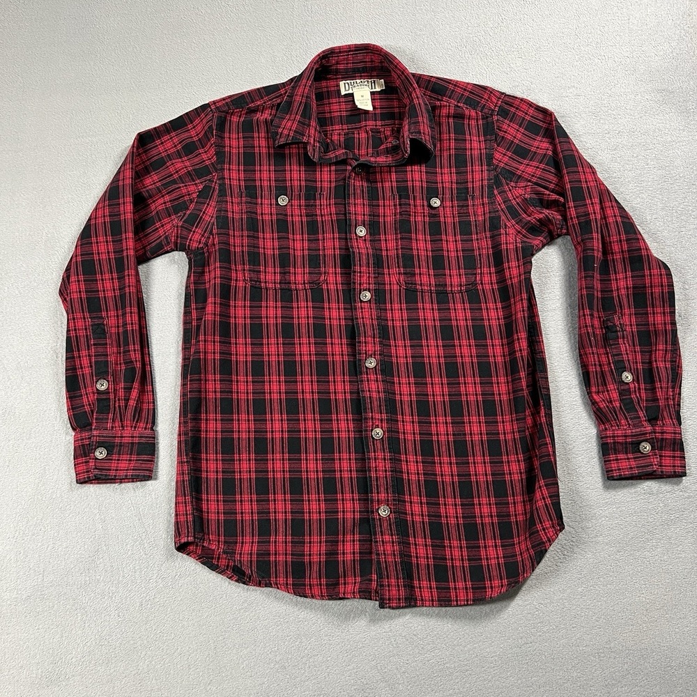 Duluth Shirt Mens M Red‎ Plaid Free Swingin Flannel Slim Button Down Long Sleeve